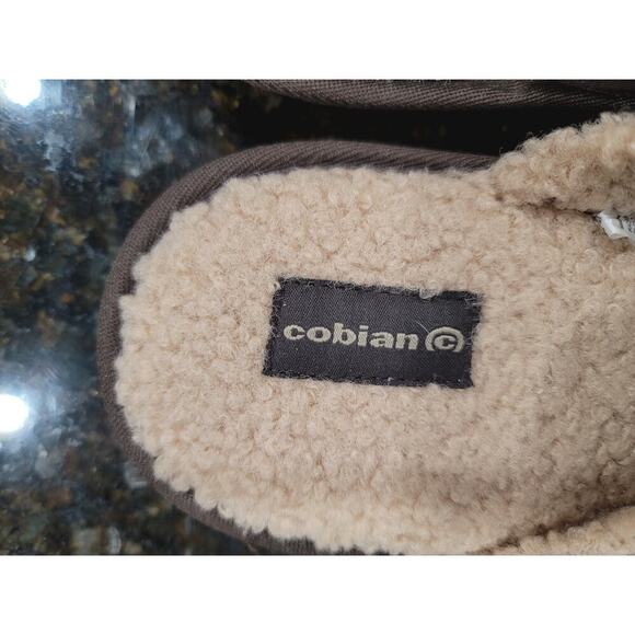 Cobian Mule Clogs Men's Size 11 Brown Striped Faux Fur Lined Round Toe Slip On - Picture 4 of 12